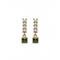 Shangjie OEM joyas Fashion 925 Sterling Silver Earrings Dainty Vintage Earings for Women 2021 Emerald Zircon Pearl Earrings